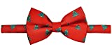 Retreez Delightful Christmas Tree Pattern Woven Microfiber Pre-tied Boy's Bow Tie - Red - 8-10 years