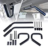 Xprite Black Aluminum Front & Rear Steel Grab Bar Handle Kit for 2007 - 2018 Jeep Wrangler JK