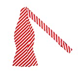 Jacob Alexander Men's Christmas Candy Cane Red White Stripe Self-Tie Bow Tie