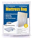 ComfortHome 4 Mil Extra Thick Sealable Mattress Bag with Adhesive Strip for Moving and Storage, Heavy Duty, Fits King and Cal King Size, 1 Pack