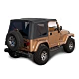 Sierra Offroad Soft Top Replacement for Jeep Wrangler TJ 1997-2006 Factory Style, Denim Vinyl, Black