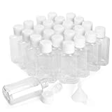 HULISEN 24 Pack 2 oz Clear Empty Hand Sanitizer Bottles, Travel Containers with Flip Cap - Refillable Containers, for Hand Sanitizer, Baby Shower [Not Intended for High Viscosity Liquids]