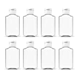 Clear Plastic Refillable Flip-Top Bottles for Hand Sanitizer Shampoo Lotion,etc - BPA/Parabens Free, 60ml/2oz-Set of 8