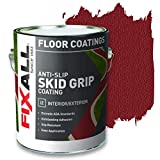 FIXALL Skid Grip Anti-Slip Paint, 100% Acrylic Skid-Resistant Textured Coating - F06525 - 1 Gallon, Color: Crimson