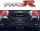 1pcs 3D TYPE-R Car Logo Emblem Decal for Car Side Fender Rear Trunk Emblem Badge Chrome Decal Sticker (TYPE R-Silver)