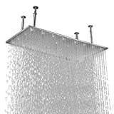 Lovedima 20"x40" Rectangle Rain Shower Head Stainless Steel Bathroom Showerhead Ceiling Mount (Without led, Brushed nickel)