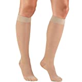 Truform Sheer Compression Stockings, 15-20 mmHg, Women's Knee High Length, 20 Denier, Nude, Medium