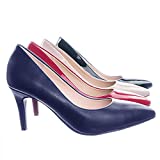Cityclassified Comfort Coen ~ Women's Medium Heel Extra Cushion Foam Sole Pumps Shoes (7, Navy Blue, Numeric_7)