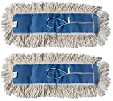 Nine Forty Industrial | Commercial USA Cotton Floor Dust Mop Head Refill | Replacement (2 Pack, 24" Wide X 5")