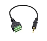 Poyiccot 3.5mm(1/8inch) Stereo Audio Balanced Male Jack to AV 3-Screw Video Balun Terminal Adapter Connector Cable 30cm(3.5mm M/3pin )