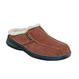 Orthofeet Proven Plantar Fasciitis & Foot Pain Relief Arch Support Orthopedic Men's Leather Slippers Asheville Brown