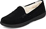 Vionic Women's Cedar Lynez Slip On Slipper- Comfortable Spa House Slippers that include Three-Zone Comfort with Orthotic Insole Arch Support, Soft House Shoes for Ladies Black Suede 11 Medium US