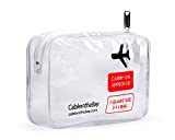 Cableinthebay TSA Approved Clear Travel Toiletry Bag-Quart Sized with Zipper-Airport Airline Compliant Bag/Bottles-Men's/Women's 3-1-1 Kit+Travel (1 PACK)