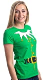 Santa's Elf Costume | Jumbo Print Novelty Christmas Holiday Humor Ladies' T-Shirt-Ladies,M Green