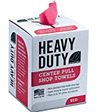 Fresh Towel Heavy Duty Center Pull Shop Towel Rags for Cleaning- (1 Box of 160 Sheets) Disposable Cleaning Towels - 9 x 12 inches - FT800 (Red)