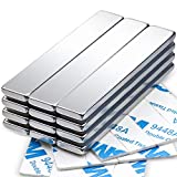 MIKEDE Strong Neodymium Bar Magnets with Double-Sided Adhesive, 12 Pack Rare Earth Metal Neodymium Magnet - 60 x 10 x 3 mm