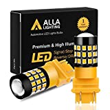 Alla Lighting Newly Upgraded T25 Wedge 3156 3157 LED Bulbs, Amber Yellow Turn Signal Lights, 3157A 3457NA 4157NAK 5702AK 360 Super Bright 3156A 3056 3157KX 4157 3457 3757NAK Direction Blinker Lamps