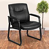 Flash Furniture HERCULES Series Big & Tall 500 lb. Rated Black LeatherSoft Executive Side Reception Chair with Sled Base