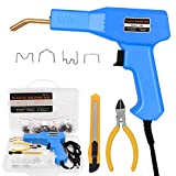 50W Plastic Welder, Hot Stapler Welding Gun Plastic Welding Machine, Car Bumper Repair Kit, Plastic Welder kit with 500pcs Staples (4 types), Carry Case, One Plier, Plastic Welding Repair Kit (NBlue)