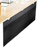 VIVO Black 60 Inch Under Desk Privacy and Cable Management Organizer Sleeve, Wire Hider Kit Panel System DESK-SKIRT-60