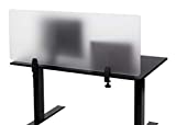 Stand Up Desk Store ReFocus Clamp-On Acrylic Desk Divider Partition Sneeze Guard Shield (Frosted, 47.25" x 18")
