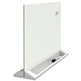 Quartet Glass Whiteboard Desktop Panel, Magnetic, 17" x 23", Dry Erase Surface, White (GDP1723W)