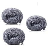 Steel Wire Wool, Coarse Steel Wool Pad Fill Fabric DIY Kit, Gap Blocker, Easy to Use, Stuff Holes/Wall Cracks/Vents Protect Garden, House, Garage.（3 Pack）