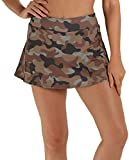 icyzone Athletic Skirts for Women - Workout Running Golf Tennis Skort with Pockets (Khaki Camo, S)