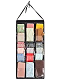 Hanging Wallet Storage Organizer With 18 Pockets, Clutch Purse Organizer Holder For Closets, Wall, Door, Holds Up To 18 Wallets (black)