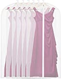 6 Pack - SimpleHouseware 60-Inch Translucent Garment Bags with Zipper for Suits, Dresses, Costumes, Uniforms