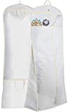 MISSLO 70" Bridal Wedding Gown Dress Garment Bag with Accessories Pouch Large Travel Garment Cover 8" Gusset (White)