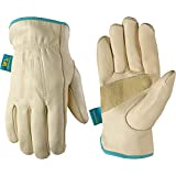 Wells Lamont Women's Water-Resistant Leather Work Gloves | Puncture Resistant, Reinforced, HydraHyde | Medium (1167M), Tan
