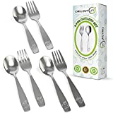 Stainless Steel Kids Silverware Set - Child and Toddler Safe Flatware - Kids Utensil Set - Metal Kids Cutlery Set (Includes 3 Small Kids Spoons & 3 Kids Forks)