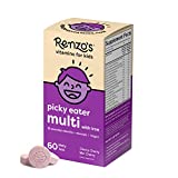 Renzo's Picky Eater Kids Multivitamin - Vegan Multivitamin for Kids with Iron, Vitamin C, and Zero Sugar, Dissolvable and Easy To Take Kids Vitamins, Cherry Flavored Childrens Vitamins [60 Melty Tabs]