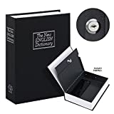 KYODOLED 10.5Inch Book Safe with Key Lock,Extra Large Portable Metal Safe Box, Dictionary Diversion Book Safe,Secret Book Hidden Safe,10.5" x 7.8" x 2.6" Black Extra Large