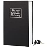 Home Dictionary Diversion Metal Secret Safe Lock Box ,Hidden Safe，Stash Safe Box with Key Lock, Coverbook Safe Containers for Money,Cash Box,Large,Black