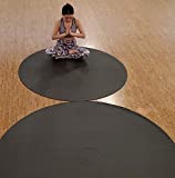 SISYAMA Circle Round TAI-CHI YIN-YANG Yoga Mat Meditation Pilates (Black, 6 ft)