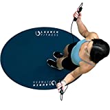 Launch Fitness Indoor / Outdoor Jump Rope Mat | Thick & Durable for Absorbing Shock During Workout | Home Gym Exercise Accessory | Non-Slip Oval Design for Floor & Rope Protection | 52"x32" Travel Mat