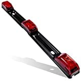 15" 9 LED 3 Red Trailer Light Bar [DOT FMVSS 108] [SAE P2] [IP67 Submersible] Identification Running Marker ID Rear Trailer Tail Light Bar for 80" Enclosed Motorcycle Utility Marine Boat Trailers
