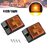 CZC AUTO LED Amber Side Marker Lights Sealed Submersible LED Clearance Reflector Lamps Waterproof Trailer Running Lights for 12V Boat Trailer Truck Marine RV (2 pack)