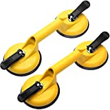 FCHO Glass Suction Cups Heavy Duty Aluminum Vacuum Plate Handle Glass Holder Hooks to Lift Large Glass/Tile Suction Cup Lifter/Moving Glass/Pad for Lifting/Dent Puller (2 Pack)