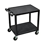 Luxor 26" H Multipurpose Audio Video Utility Presentation Cart with 2 Shelves - Black