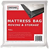 CRESNEL Mattress Bag for Moving & Long-Term Storage - Full Size - Enhanced Mattress Protection with Extra Thick Tear & Puncture Resistance Polyethylene