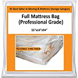 Full Mattress Bag Cover for Moving Storage - Plastic Protector 4 Mil Thick Supply