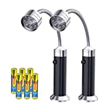 BBQ Grill Light Grilling Accessories for Outdoor, Barbecue Magnetic LED Lights Flexible Gooseneck Weather Resistant, Men Dad Gifts Pellet Weber Traeger Smoker Pit Boss Blackstone Griddle Gadget 2 Pack