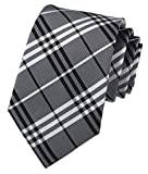 Men Slim Modern Ties Menswear Elegant Luxury Unique Neckties in Black White Grey