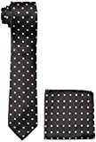 Stacy Adams Men's Satin Dot Tie Set, Black/White, One Size