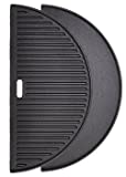Half Moon Cast Iron Reversible Griddle for Large Big Green Egg and 18in Kamado Grills