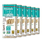 Suzie's Organic Thin Rice Puffed Cakes, 12 Pack, Spelt With Flax Seed, USDA Organic, NON-GMO, Fat-Free, Sugar-Free, Whole Grain, Low-Calorie Snack, Only 17 Calories Per Slice