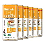 Suzie's Organic Thin Rice Puffed Cakes, 6 Pack, Corn Flavor Lightly Salted, USDA Organic, NON-GMO, Fat-Free, Sugar-Free, Gluten-Free, Low-Calorie Snack, Only 16 Calories Per Slice